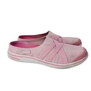 Skechers Arch Fit Uplift Be Lovely Blush Shoes Womens Size 8.5 Pink Logo Slip On